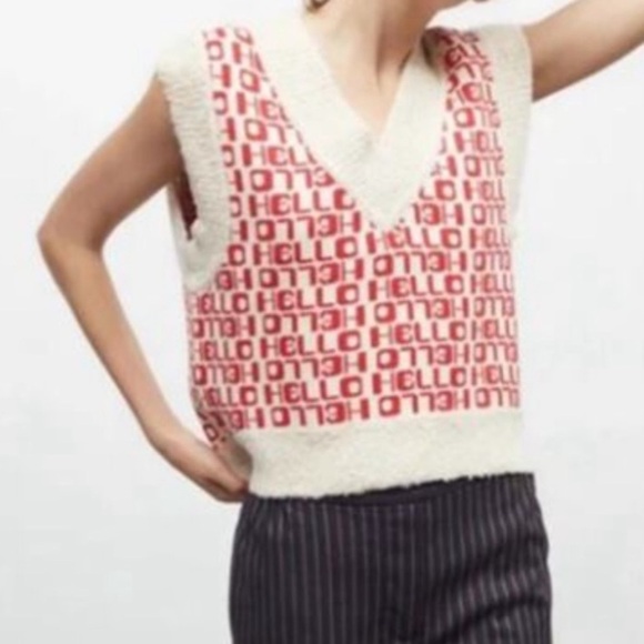 Urban Outfitters Hello Sweater Vest m - Picture 2 of 11